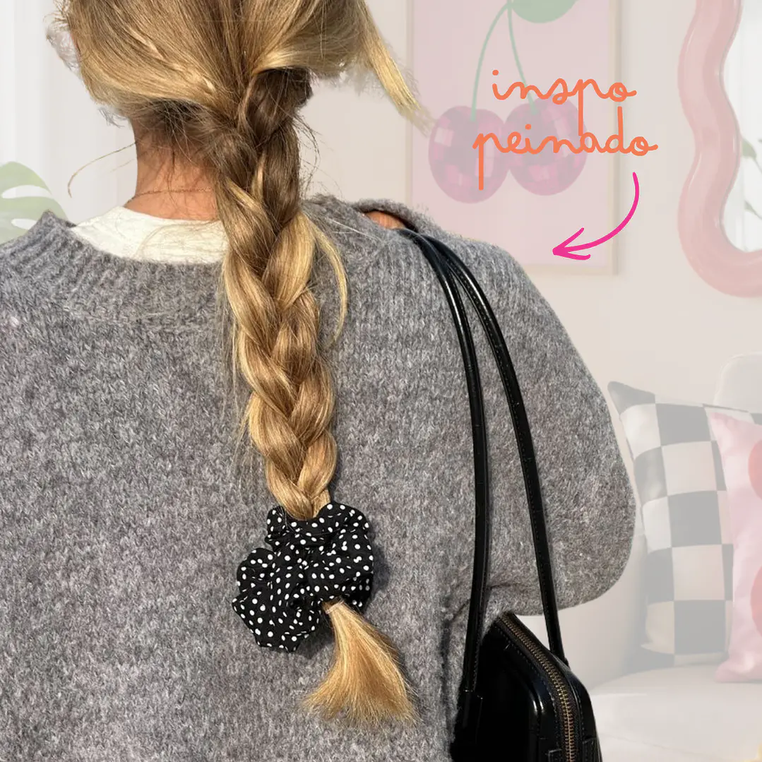 SCRUNCHIE NEGRO PUNTOS BANCOS  2