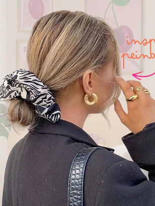 SCRUNCHIE CEBRA NEGRO BLANCO 