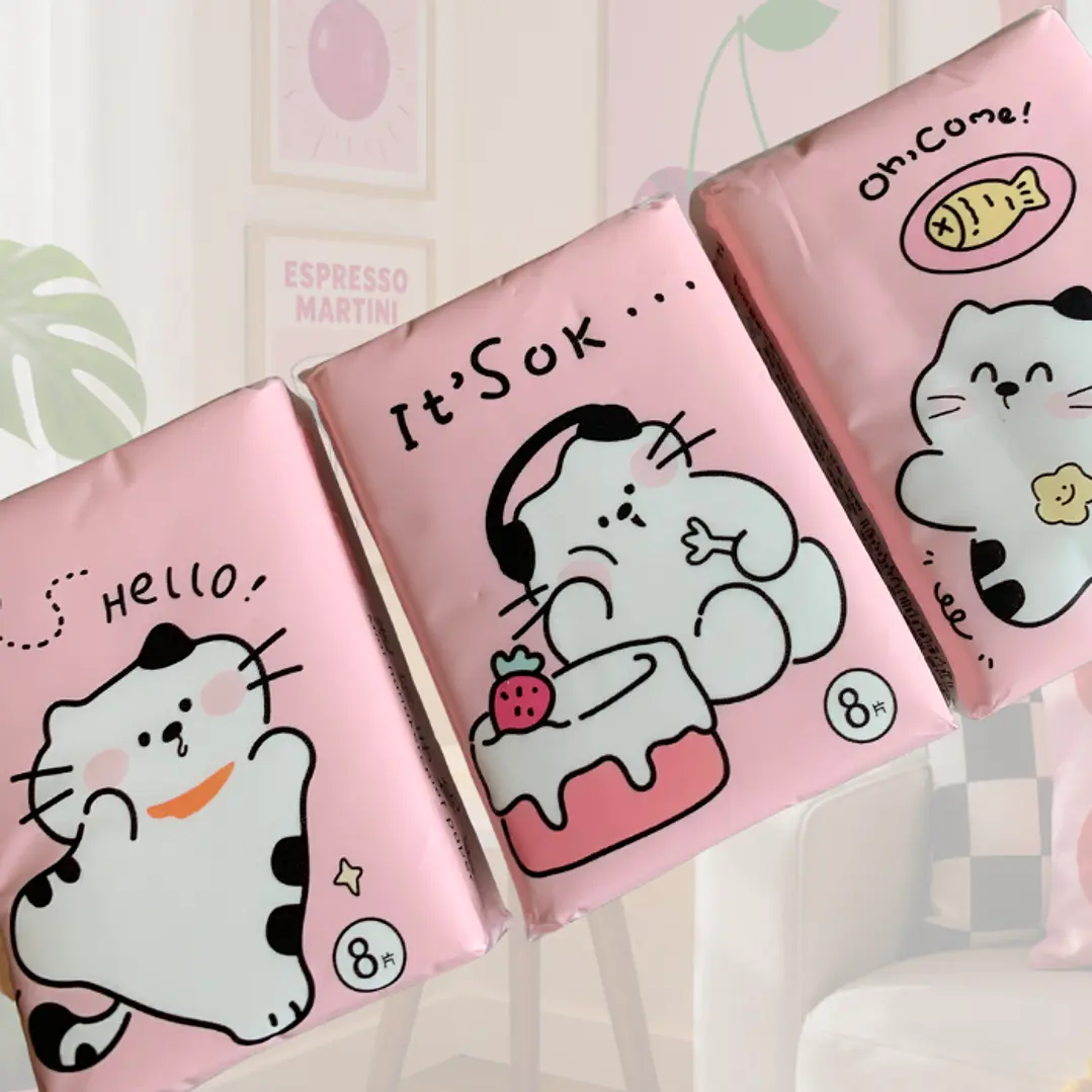 PAÑUELO DESECHABLE GATOS 8