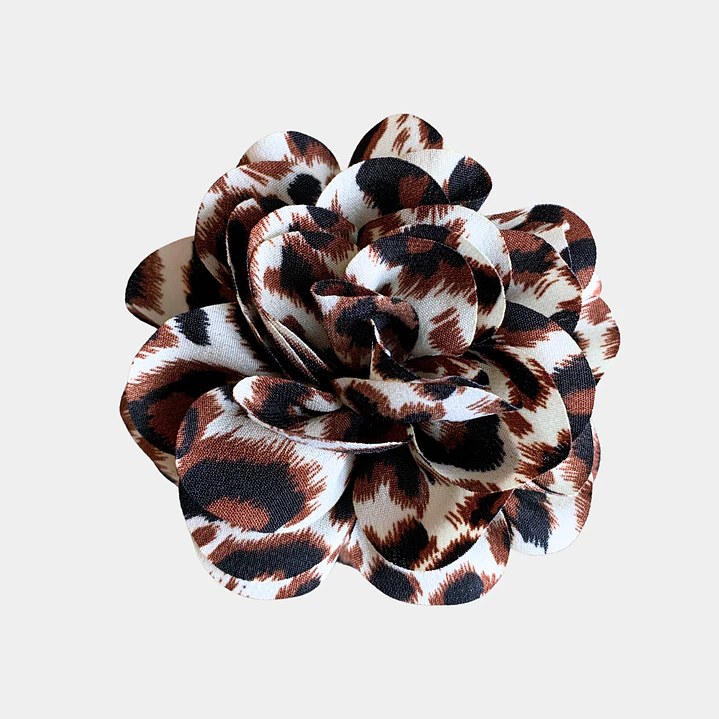 PINCHES FLOR TELA LEOPARDO  1
