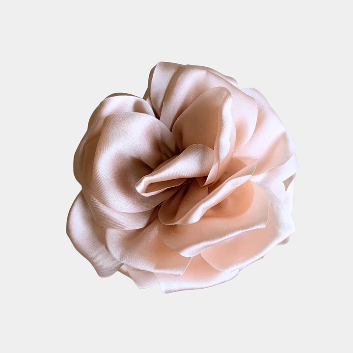 PINCHES FLOR TELA CREMA  1