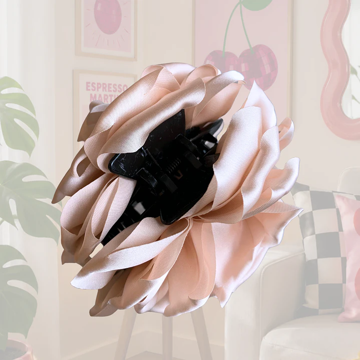 PINCHES FLOR TELA CREMA  3
