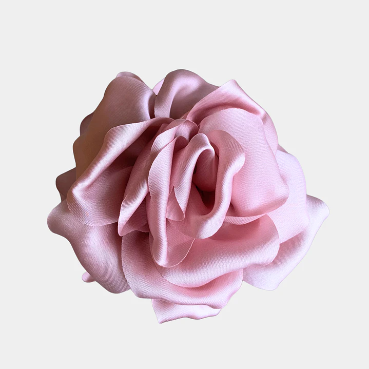 PINCHES FLOR TELA ROSADO CLARO  1