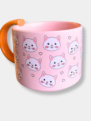 TAZON ROSADO GATOS BLANCOS ASA NARANJA