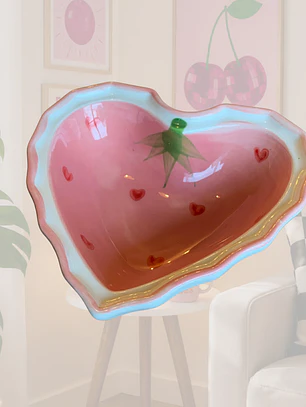 PLATO CORAZON ROSADO