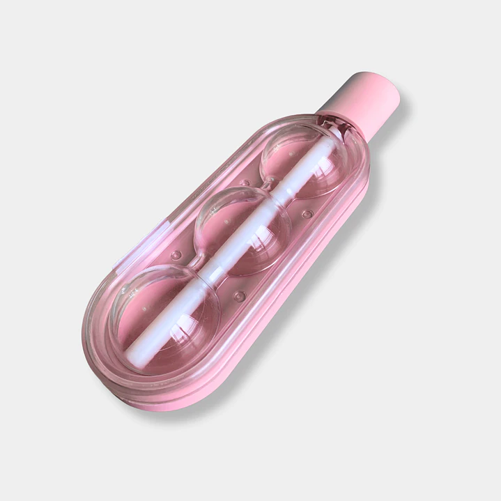 HIELERA CON BOMBILLA ROSADO 1