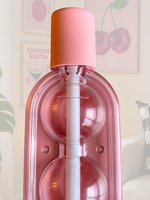 HIELERA CON BOMBILLA ROSADO