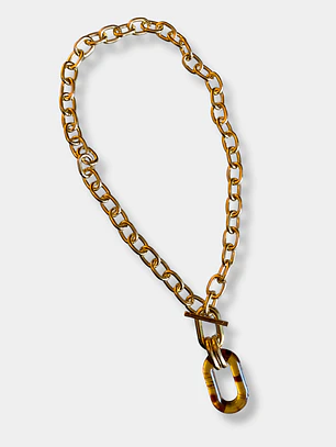 COLLAR CADENA DORADO DIJE AMBAR