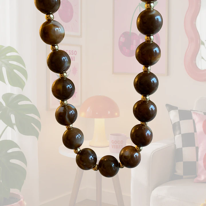 COLLAR CAFE DIJE OVALADO 3