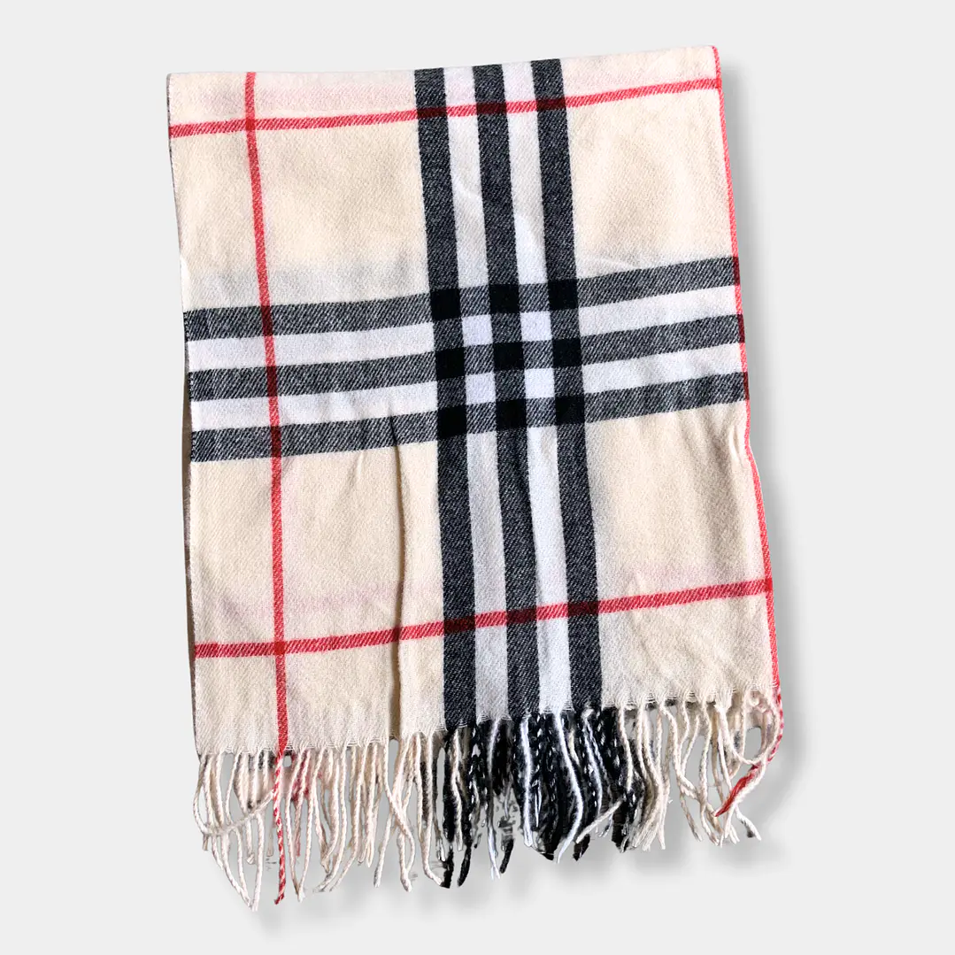 BUFANDA CUADRILLE CREMA 1