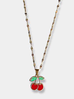 COLLAR CADENA DELGADA DIJE CEREZA