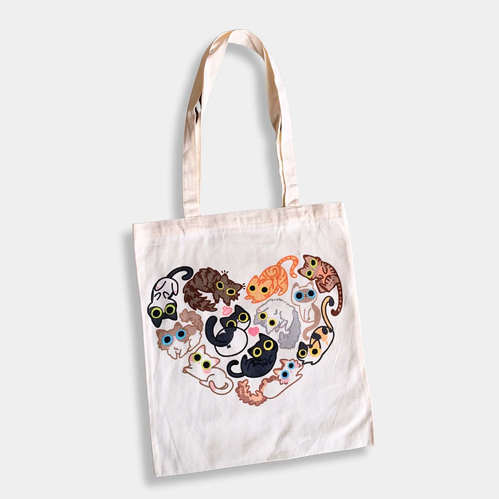 TOTTE BAG GATOS CORAZON 1