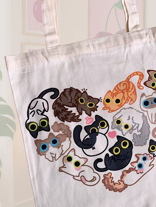 TOTTE BAG GATOS CORAZON