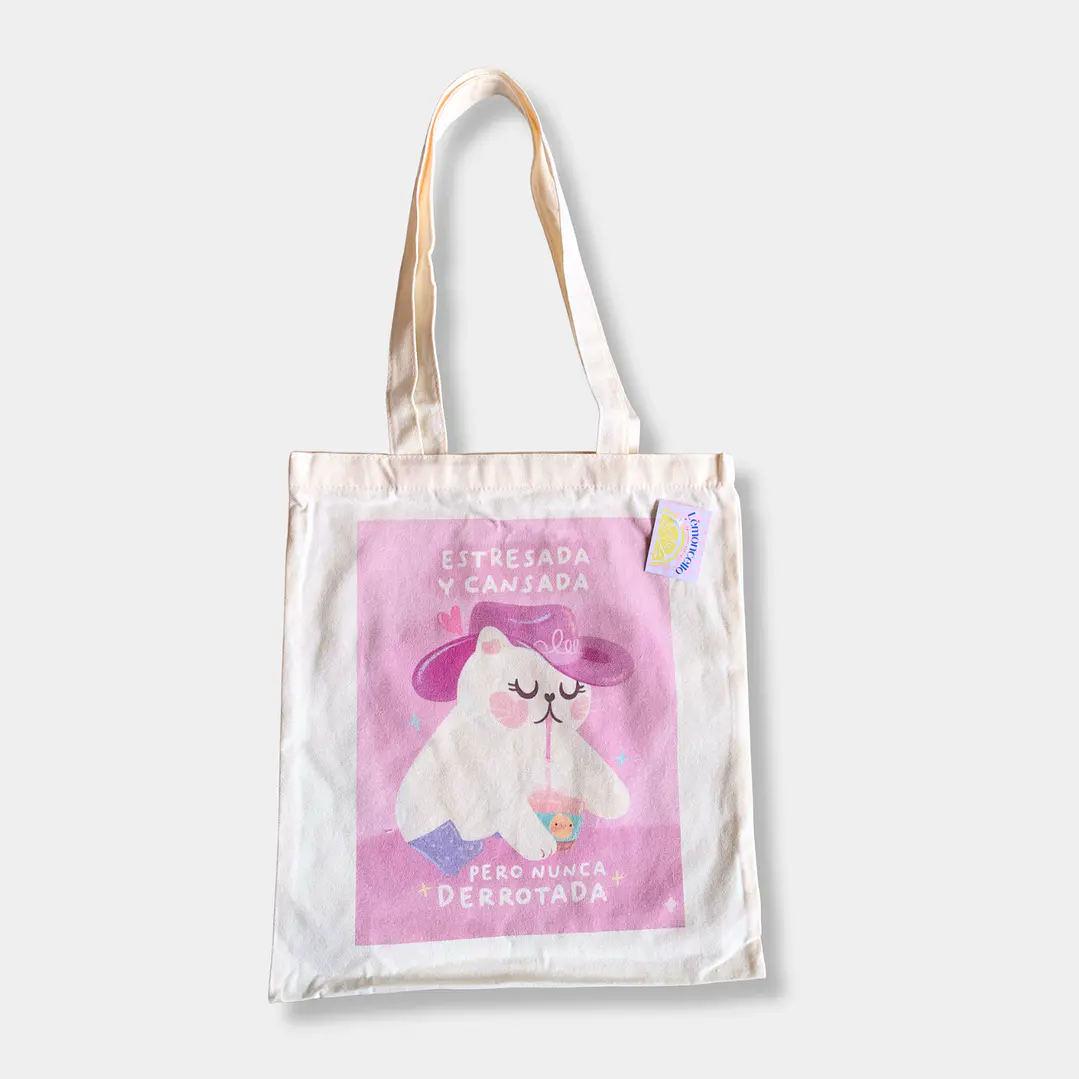 TOTTE BAG GATO ESTRESADA Y CANSADA 1
