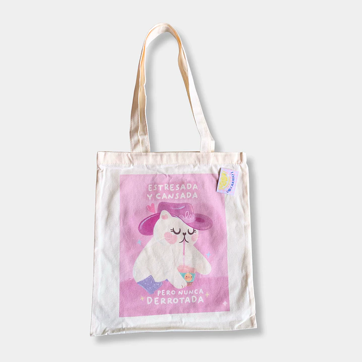 TOTTE BAG GATO ESTRESADA Y CANSADA 1