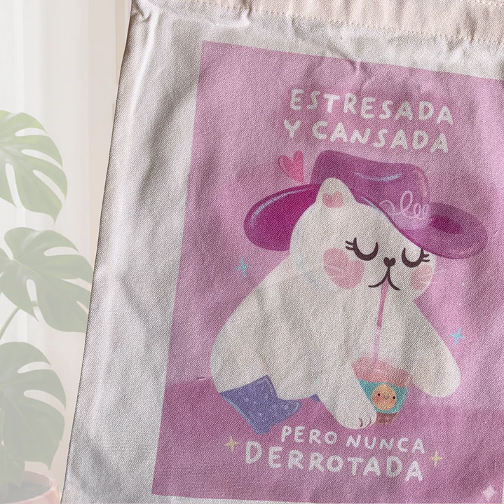 TOTTE BAG GATO ESTRESADA Y CANSADA 2