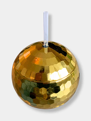 VASO BOLA DISCO DORADA