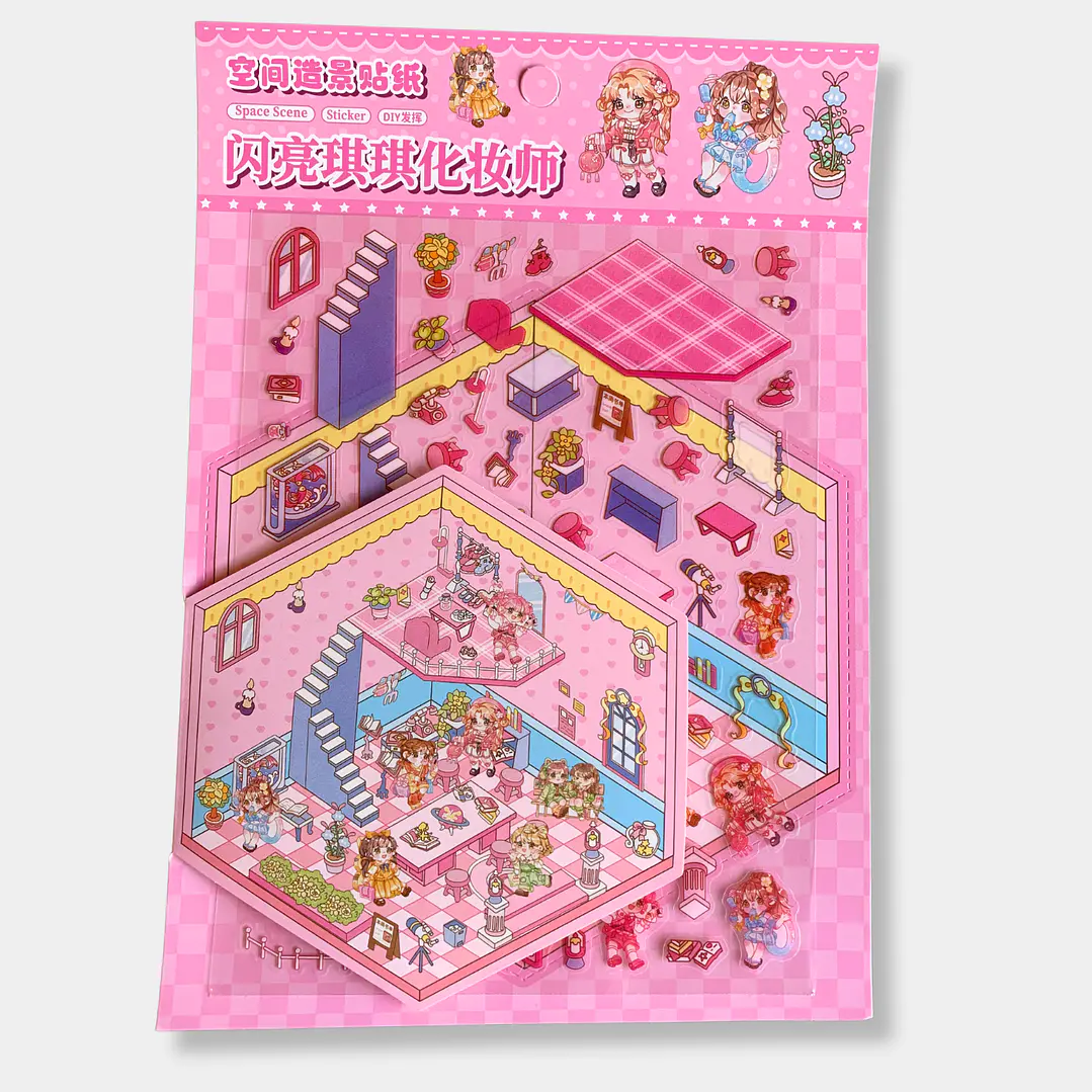 STICKER ARMADO CASA DIY VIRAL ROSADO 1