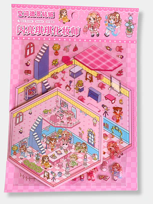 STICKER ARMADO CASA DIY VIRAL ROSADO