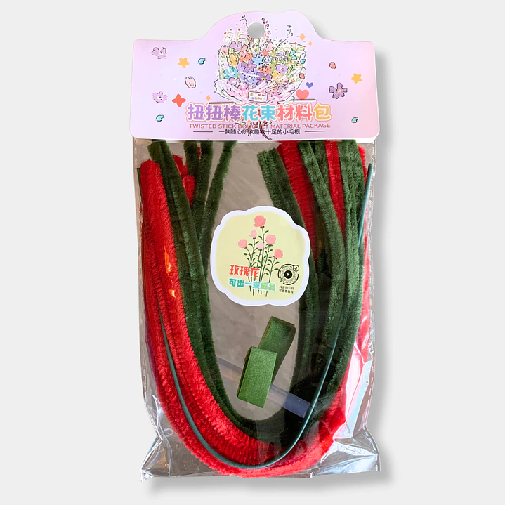 FLOR DIY LIMPIAPIPAS ROJO 1
