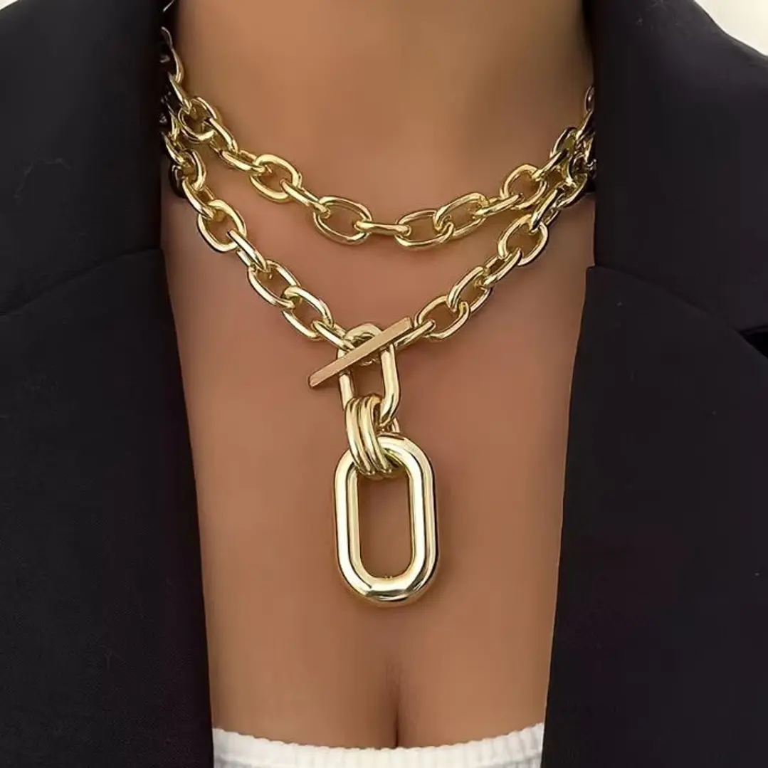 COLLAR CADENA DORADO DIJE AMBAR 3