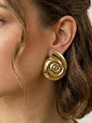 AROS CARACOL GRANDE DORADO