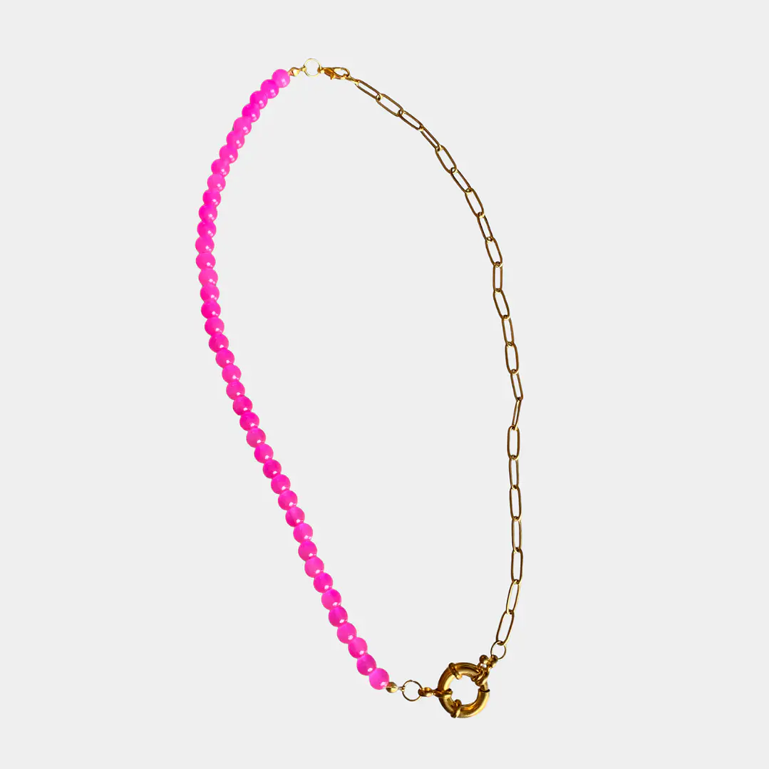 COLLAR CADENA DORADA PERLAS  1