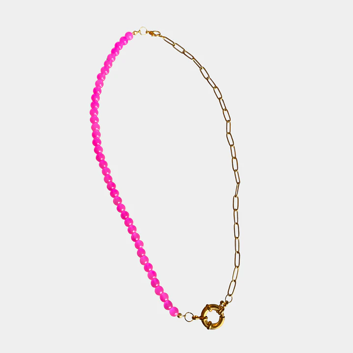 COLLAR CADENA DORADA PERLAS  1