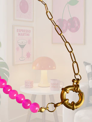 COLLAR CADENA DORADA PERLAS 