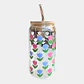 VASO VIDRIO TAPA BAMBU FLORES - Miniatura 1