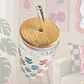 VASO VIDRIO TAPA BAMBU FLORES - Miniatura 2