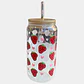 VASO VIDRIO TAPA BAMBU FRUTILLAS - Miniatura 1