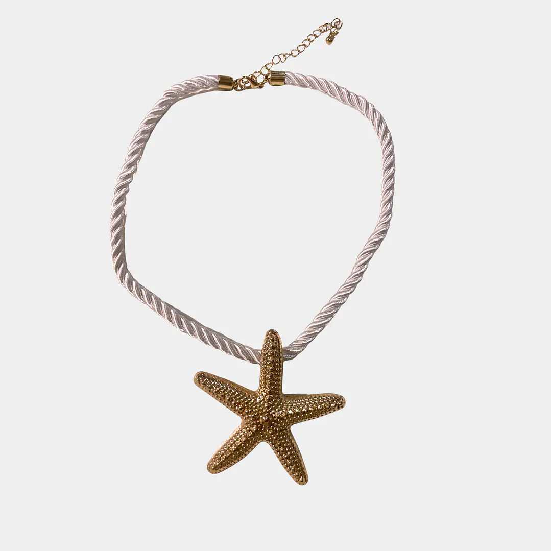 COLLAR ESTRELLA DORADA CORDEL  1