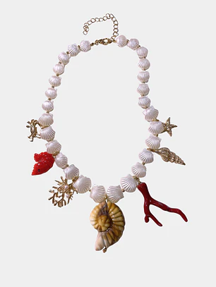 COLLAR DIJES MARINOS CONCHITAS BLANCAS 