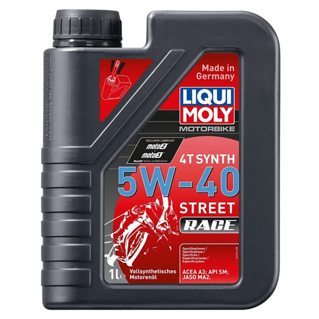 Aceite Sintético Liqui Moly 5W40 Street Race para moto 