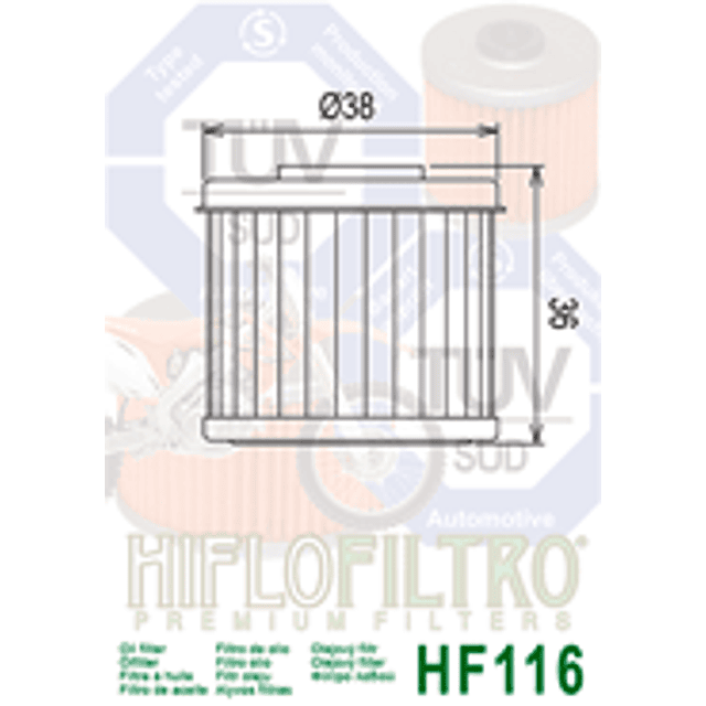 HF112 Filtro de Aceite HifloFiltro para motos Honda - Gasgas - Kawasaki - Suzuki