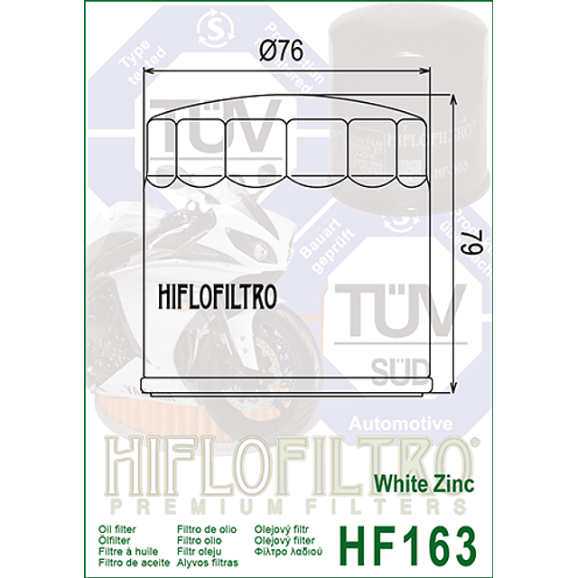 HF163 Filtro de Aceite HifloFiltro para motos BMW