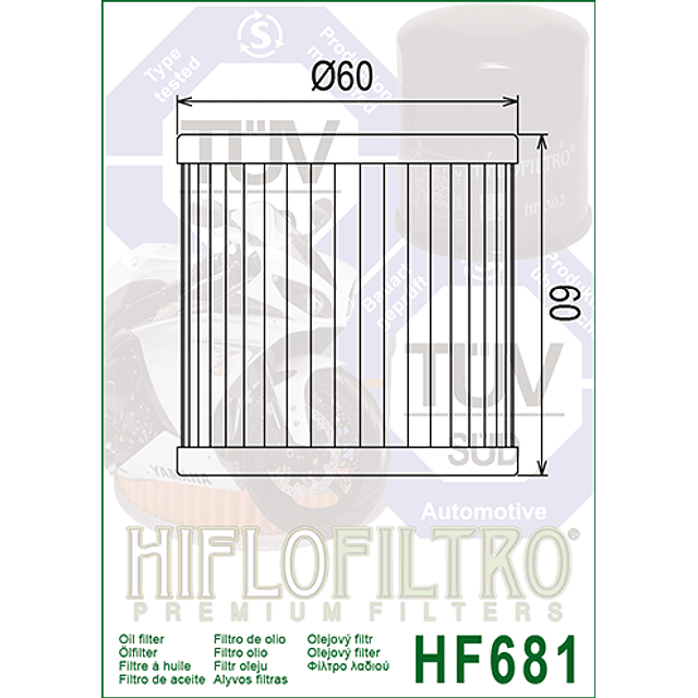 Filtro Aceite Hiflofiltro Honda Nx 400 Falcon / Kxf 450