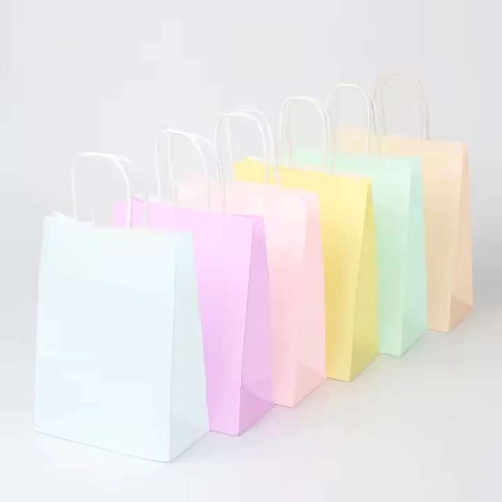 Bolsa Mediana de Papel 22x26x10cm Colores Pastel 10