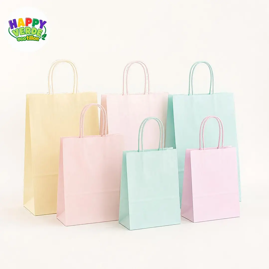 Bolsa Grande de Papel 26x33x12cm Colores Pastel 3