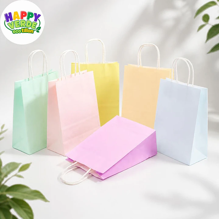 Bolsa Grande de Papel 26x33x12cm Colores Pastel 1