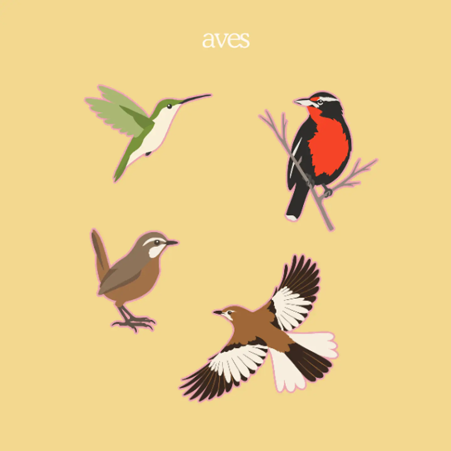 fauna en primavera - set de stickers 2