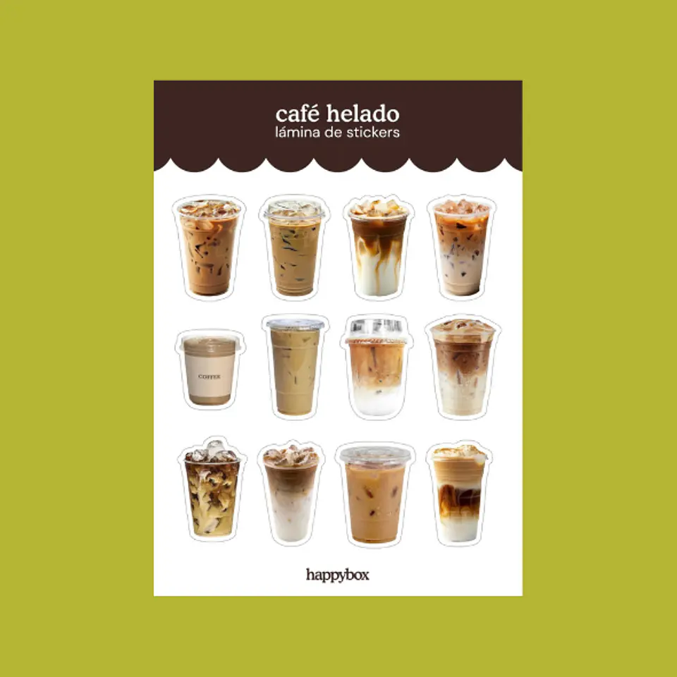 café helado - láminas de stickers 1