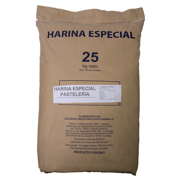 Harina Especial Pastelería 25 kg Papel