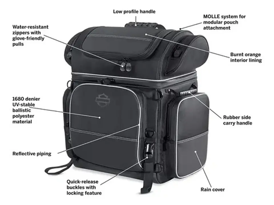Harley-davidson Onyx Premium Luggage Touring Bag 93300103 5