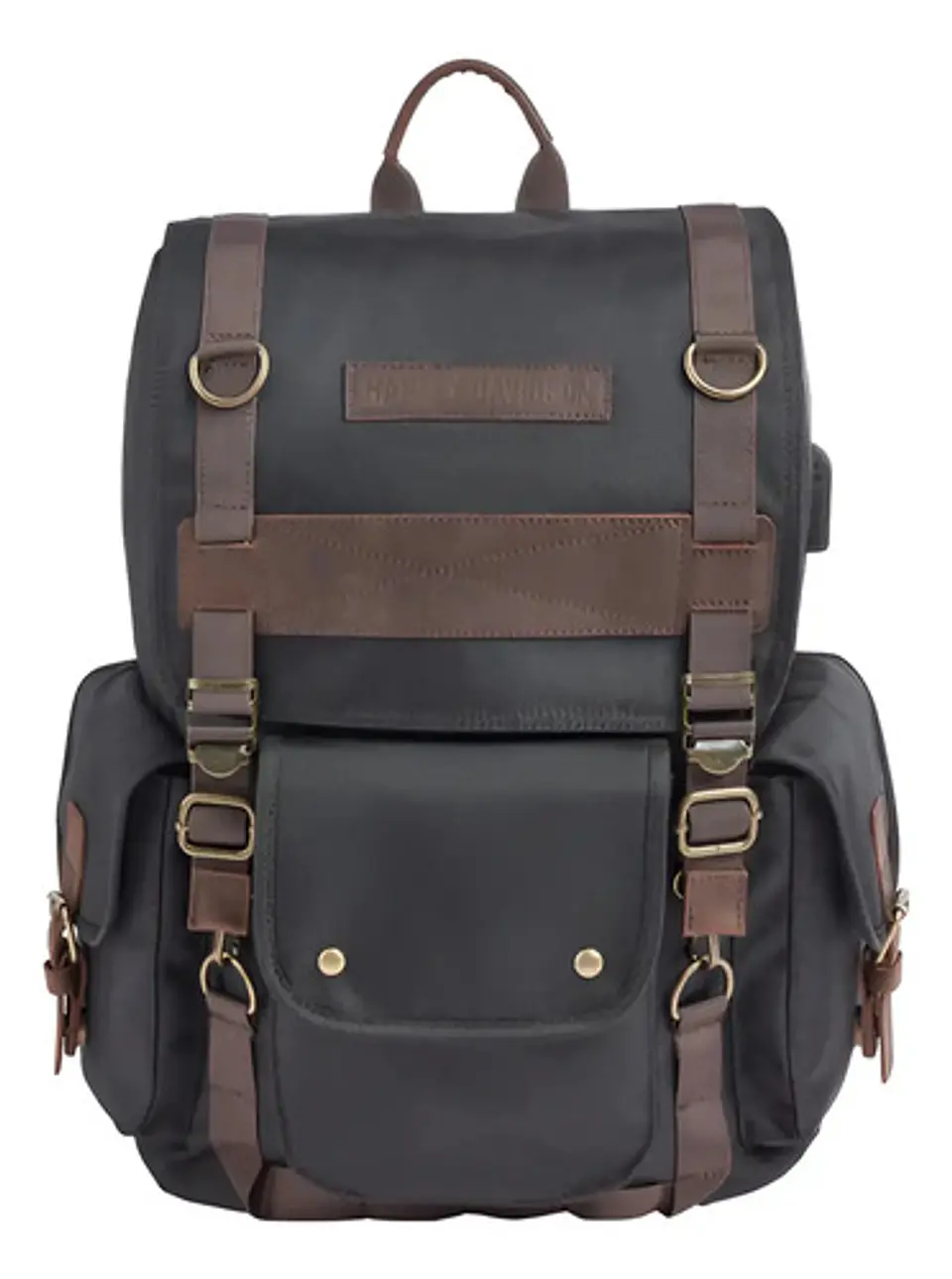 Mochila Harley-davidson Ponderosa Ballistic & Leather Usb 1