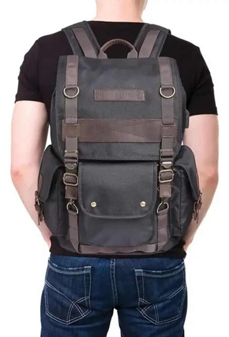 Mochila Harley-davidson Ponderosa Ballistic & Leather Usb 6