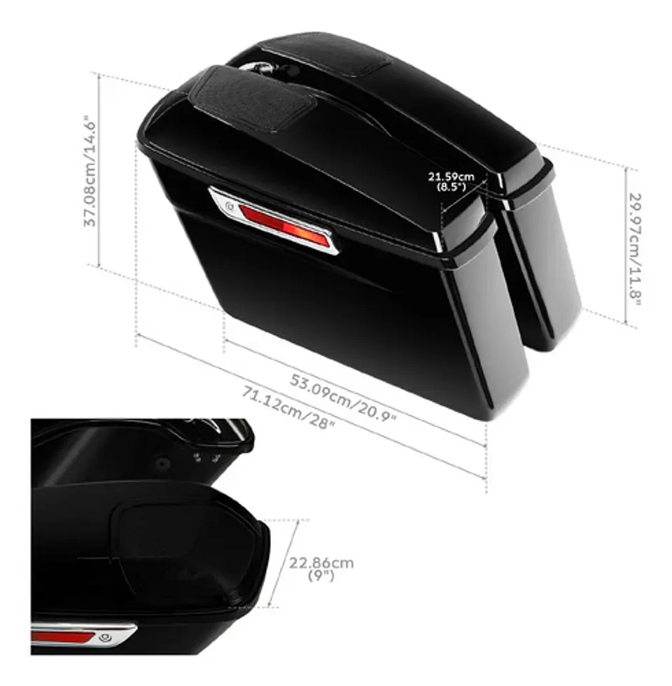 Hard Saddlebags 6x9 Lids Harley-davidson Touring 2014-2024 10