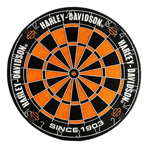 Harley-davidson Classic Dartboard + Hd Rally Darts 6 Set