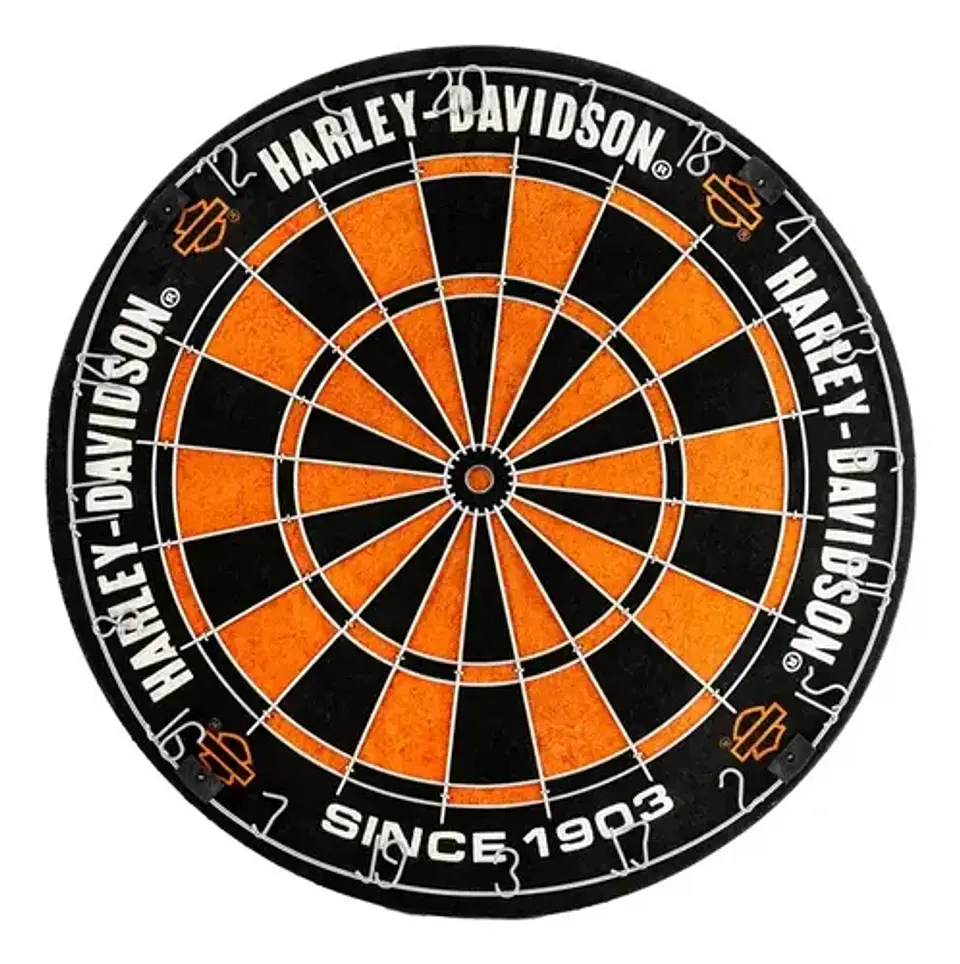 Harley-davidson Classic Dartboard + Hd Rally Darts 6 Set 1